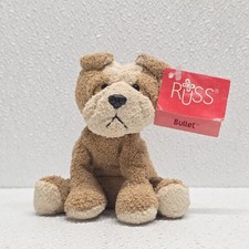 Russ Berrie Luv Pets Bullet Plush Bulldog Dog 5" Mini Beanbag Stuffed Animal