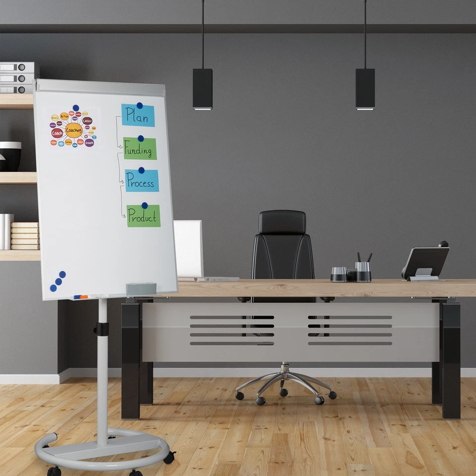 Flipchart mobil Whiteboard mit Rollen Präsentationstafel Moderationstafel - Bild 2 von 4