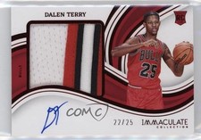 2022-23 Panini Immaculate Premium Red 22/25 Dalen Terry #PPA-DTE Patch Auto 0r4