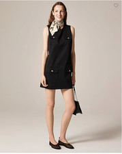 J. Crew Patch-pocket shift dress in stretch chino Black $178