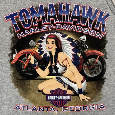 NWT Harley Davidson Tank Top Shirt Size M Feather Tomahawk Pinup Girl Atlanta GA