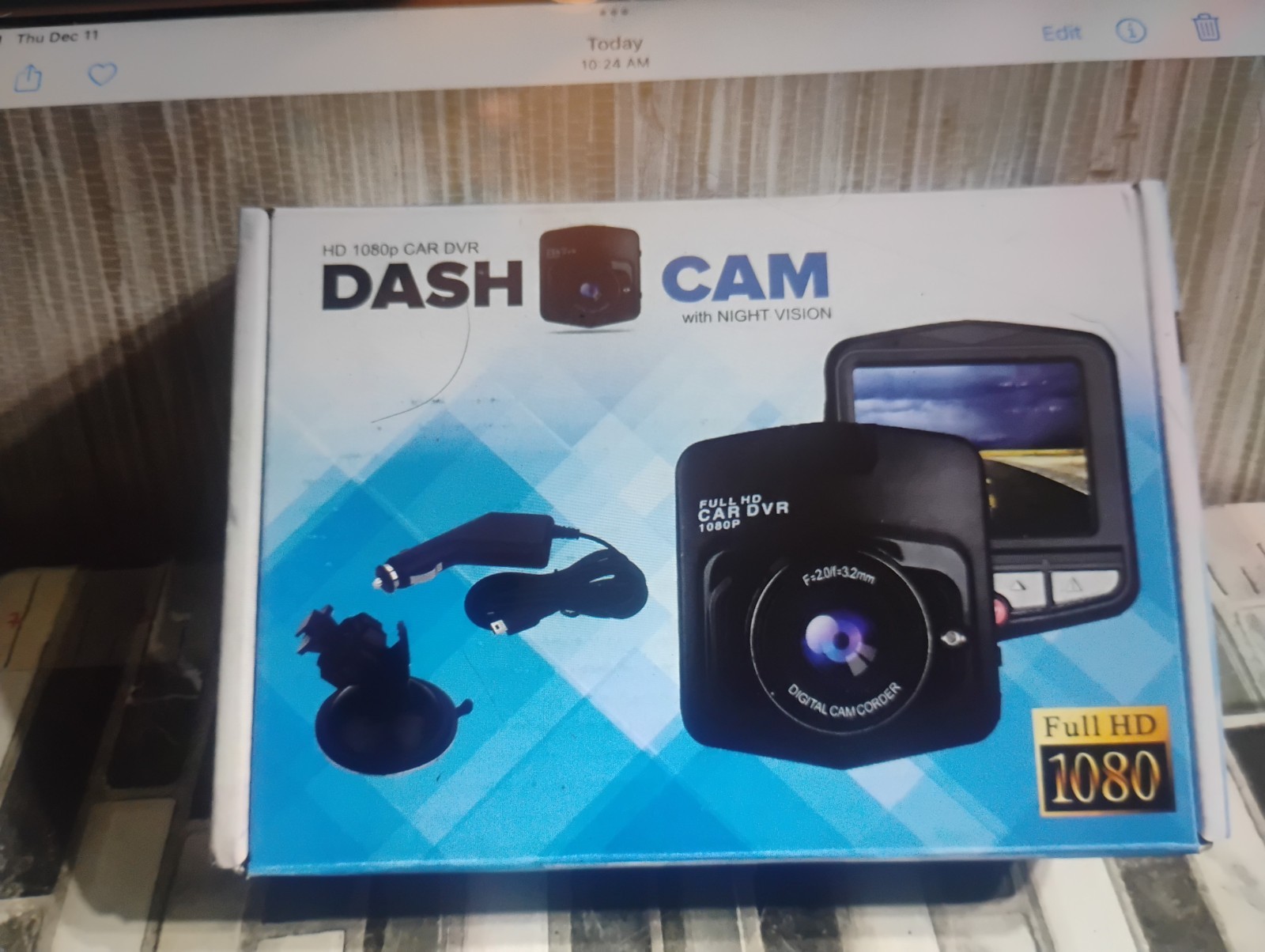 HD 1080p Car DVR Dash Cam With Night Vision