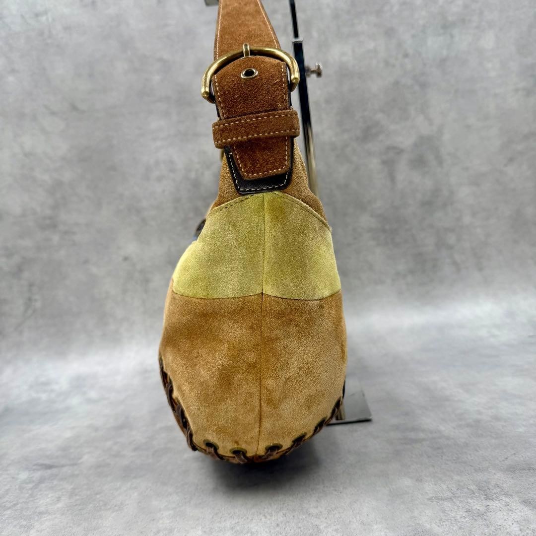 Coach 9587 Patchwork Shoulder Bag Multicolor Sued… - image 4