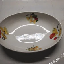 EFFETTI Italy Pasta LG Serving Bowl Oval 14"x 10"Fusilli Farfalle Penne Rigatoni