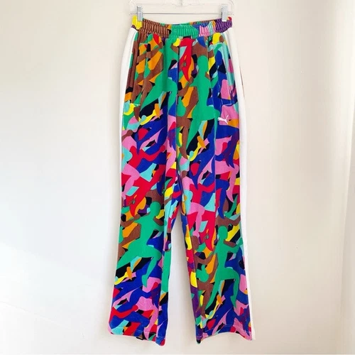 Puma T7 Pantalone Uomo Velour Track Uomo Taglia Small Calcio Arcobaleno Fantasia Striscia