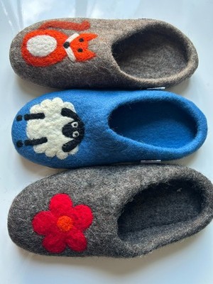 Hausschuhe, Slipper, Damen/Unisex, Filz 100% Wolle, zwei Größen - Pachamama