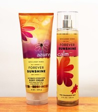 Bath Body Works FOREVER SUNSHINE 8 ozs Body Cream  Fragrance Mist 2PC Set