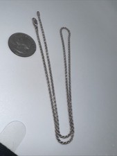 Italian Solid Sterling Silver Rope Chain Necklace 925 Silver Chain UNISEX