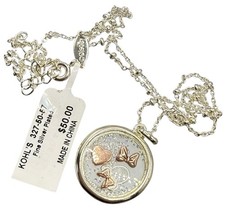 Disney Silver Plated Minnie Mouse Floating Charms Pendant Necklace NWT 50