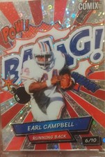 2025 Wild Card Comix Rookie And Legend Earl Campbell 6/10 Oilers. rookie card picture