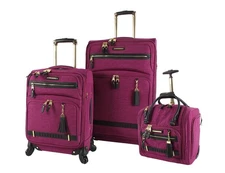 Designer Luggage Collection - 3 Piece Softside Expandable Lightweight Spinner...