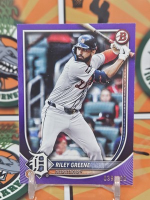 2025 Bowman Riley Greene Purple Parallel Version Insert Tigers