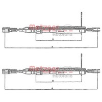 2X Metzger Handbremsseile Passend FüR MERCEDES-BENZ 124 190 E-KLASSE