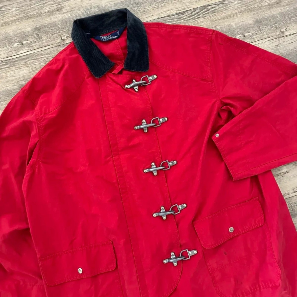 Vintage Polo Ralph Lauren Fireman Clasp Duster Jacket Size XL RARE