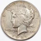 1921 VF/XF Peace Silver Dollar High Relief Key Date