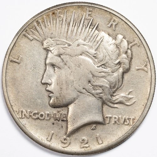 1921 VF/XF Peace Silver Dollar High Relief Key Date