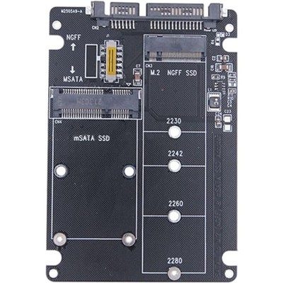 M.2 NGFF zu SATA Adapter MSATA auf SATA 3.1 Konverter Schwarz