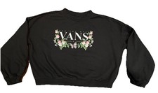 Women s Black Vans Crewneck Sweatshirt With Floral "Vans Off the Wall" logo XL