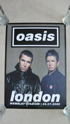 Oasis Official Tour Poster London Wembley Stadium 26th July Live'25 A2