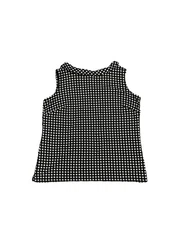 Talbots Gingham Black And White Checkered Pullover Vest Top Button In Back 1X