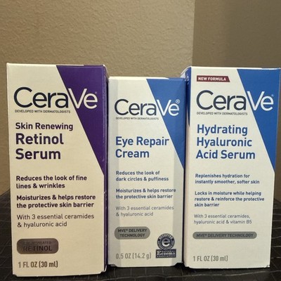 Cerave Skin Care Bundle Lot Of 3! Eye Cream & 2 serums