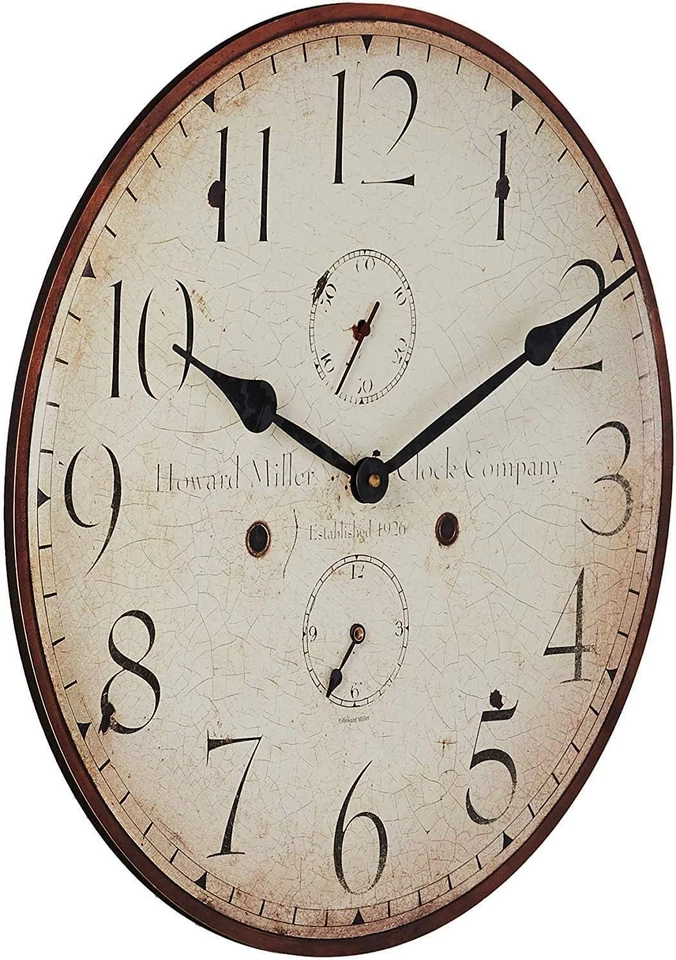 Howard Miller Original III Wall Clock – Rustic, Vintage Style Antique Wall Clock - Image 3 of 4