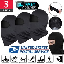 3PCS Men Balaclava Black Face Mask Lightweight Motorcycle Warmer Ski Neck Gaiter