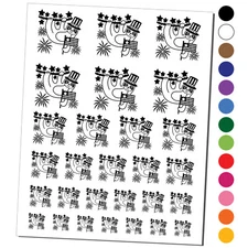 Patriotic Sloth July 4th Independence Day USA America Temporary Tattoo Set