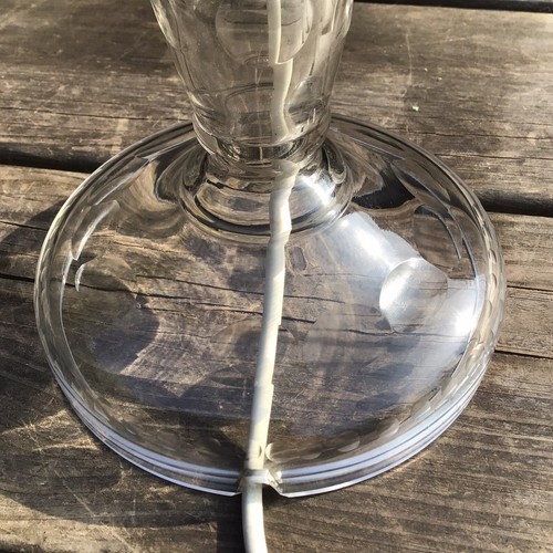 Old Vintage Mid - Late 20th Century Bohemian Clear Cut Glass Table Lamp AF - Picture 5 of 12