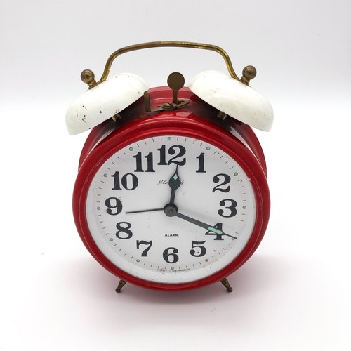 Vintage Blessing Wecker Doppelglockenwecker Alarm Clock West Germany Rot UR1 - Bild 4 von 12