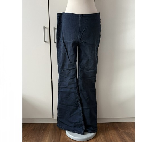 Free People Schlagjeans Penny Pull On Gr. 32 UK 18 Mid Rise Boho Navy - Bild 3 von 14