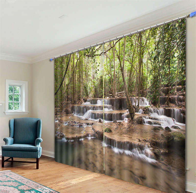 Sequesterot Grun Window Fabric Curtains Print Photo Blockout