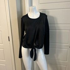 cabi Black Crosstie Pullover Size M 4288 NWOT