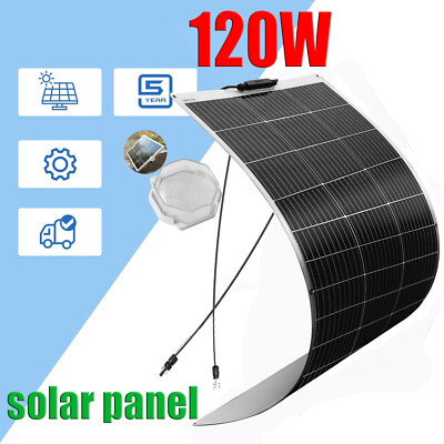 Solarpanel 120W Flexible Solarmodul Mono 18V Balkonkraftwerk Für Wohnmobil Boot
