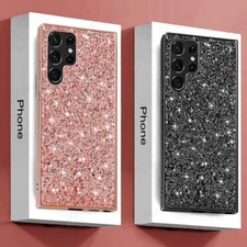 Bling Glitter Hybrid Hard Case For Samsung S25 S24 S23 S22 Ultra S21FE A56 Cover