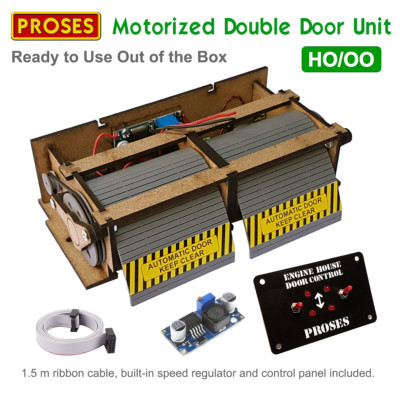 Motorized Rolling Door Unit for HO/OO for sheds, depot, warehouse, fire station.