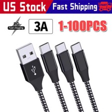 Lot USB-A to  Type-C Fast Charging Data SYNC Charger Cable Cord 3/6FT LONG
