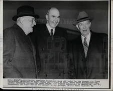 1953 Press Photo Pres.Dwight Eisenhower with Dulles Foster and Sir Roger Makins
