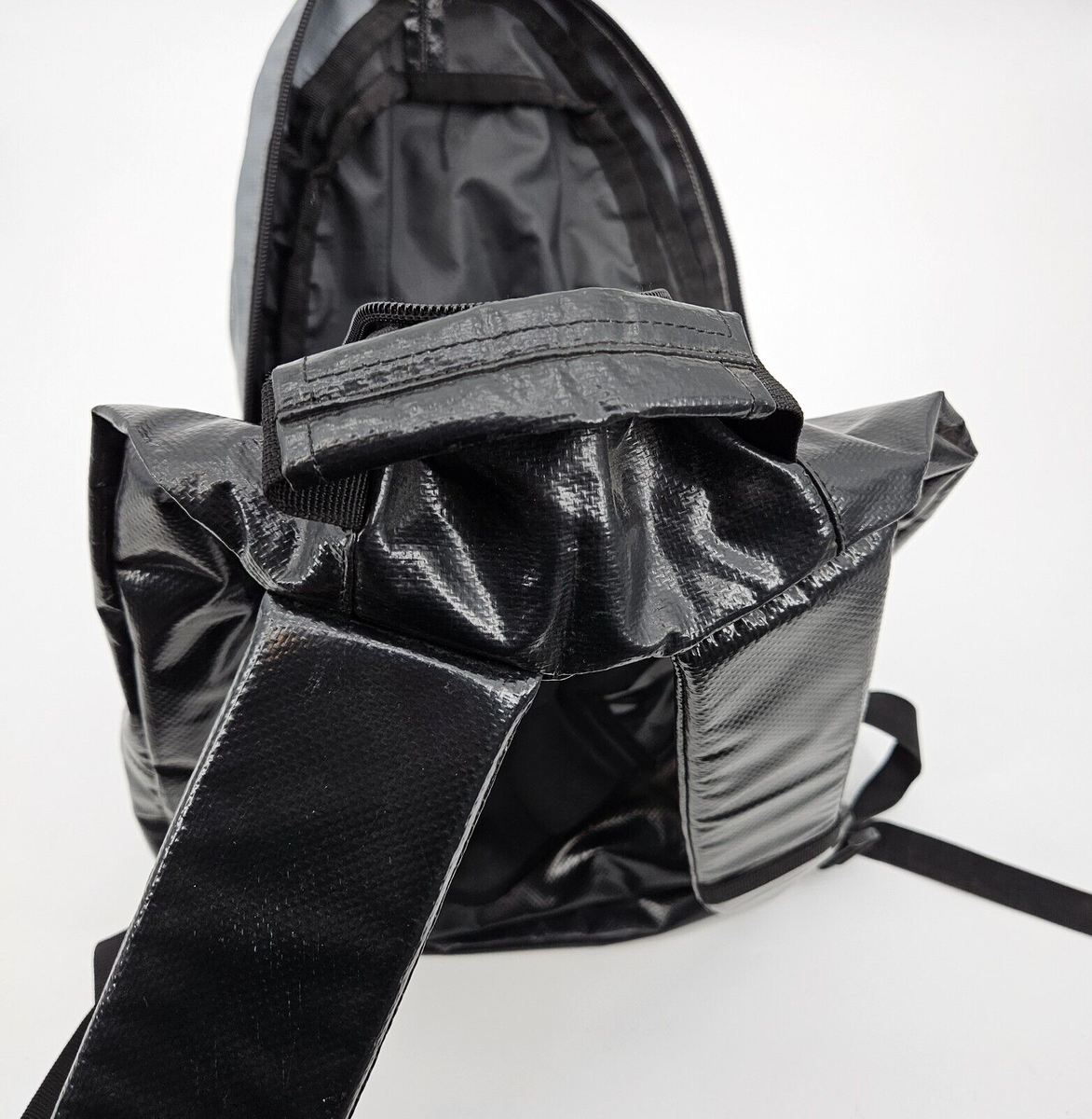 Vintage Y2K Scott Outdoor Backpack Black Laminated Daypack