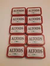 Lot of 10 Empty Altoids Tins For Small Item Storage (Sewing, Fishing, Crafts)