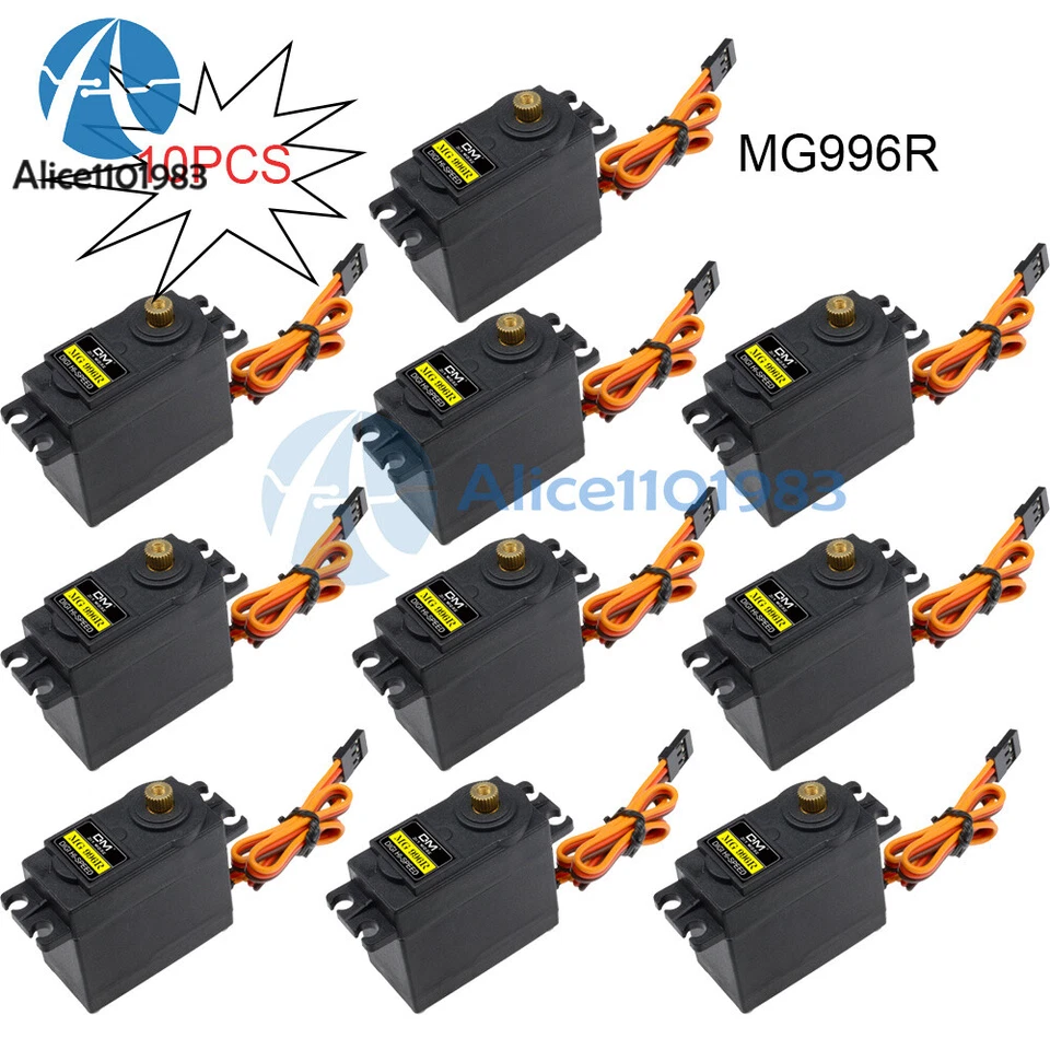 10PCS MG996R Micro Servomotore Digitale RC Elicottero Controllo Aereo Auto Robot - Immagine 3 di 4