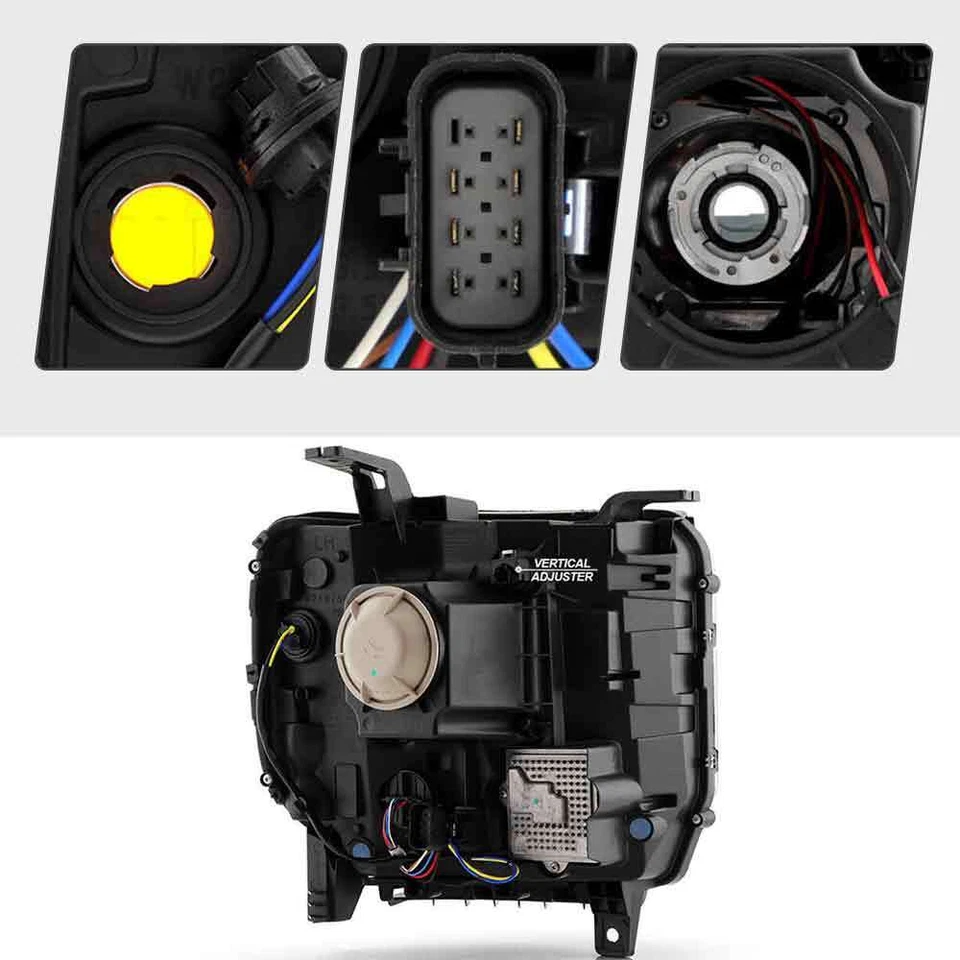 Faro HID para GMC Sierra 2500HD 2016-2019 con proyector LED DRL lado del conductor Foto 4 de 4