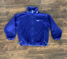 Vintage Patagonia Kids Purple Fleece Jacket Size 8 Made In USA 90’s