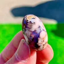 6G Natural blue flower agate plam-shaped High-frequency Healing From Madagascar