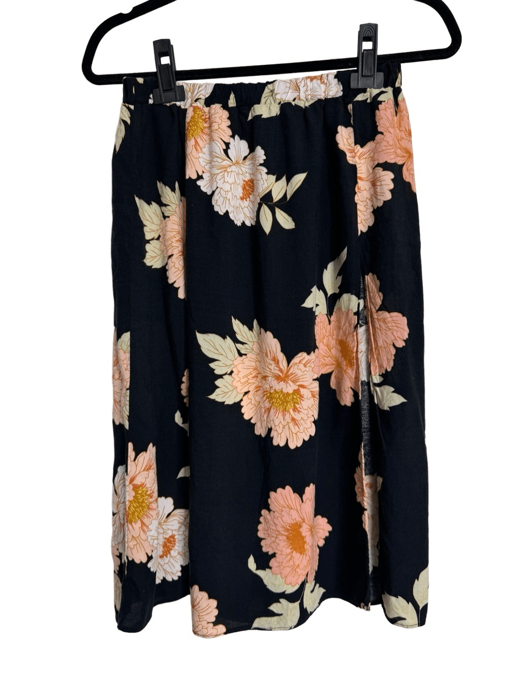 ASOS Womens Black Floral Print Viscose Mini Skirt Size 6 Flowy Summer-image