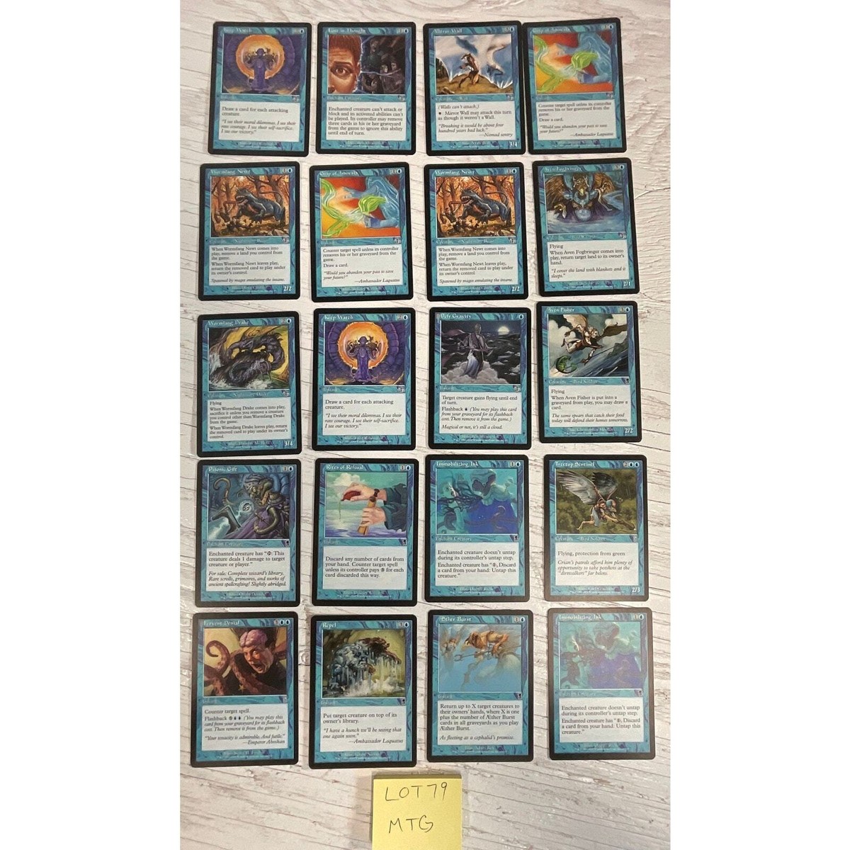 best wall cards mtg MTG Magic The Gathering 20 Card Lot Keep Watch, Lost in Thought, Mirror Wall
