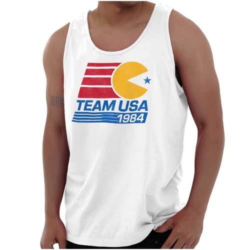 Retro PACMAN Video Arcade Game Team USA Star Tank Top T Shirts Tees Men Women