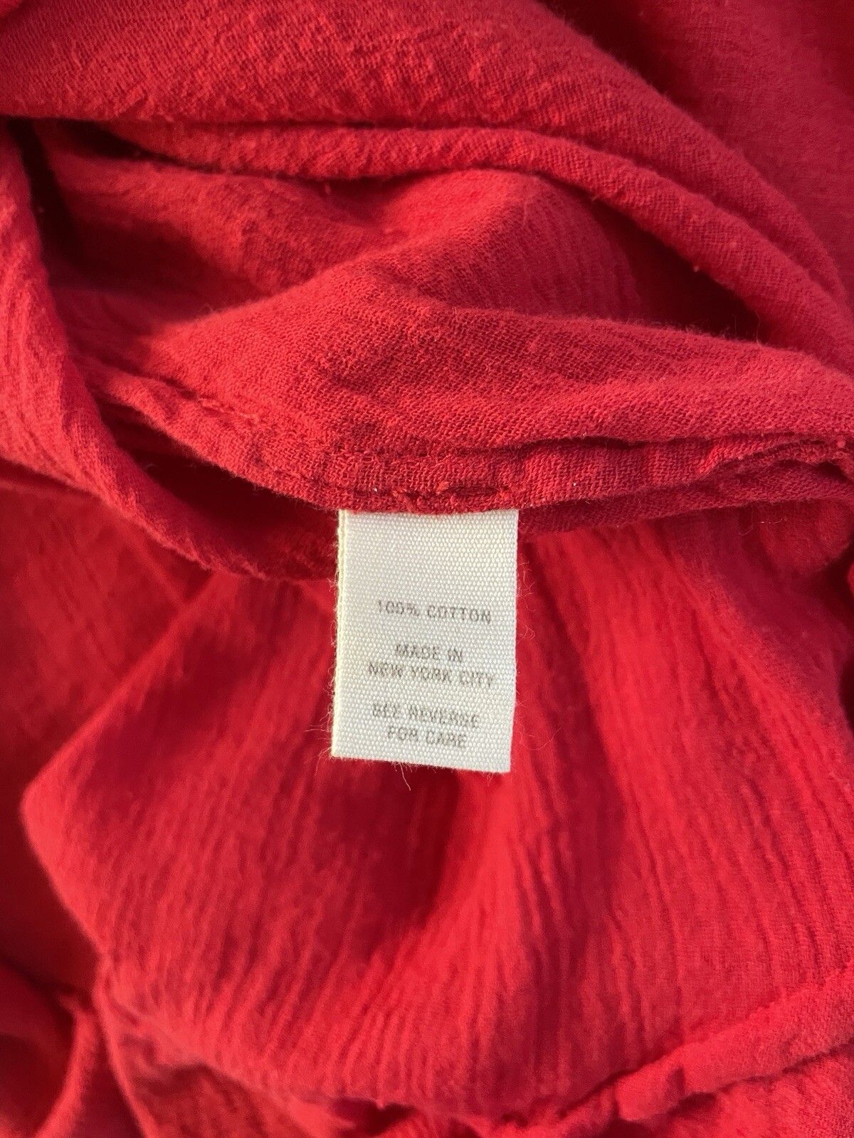 ELECTRIC FEATHERS Red Cotton Short Caftan Dress  … - image 9