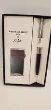 Vintage Scripto Write and Light Set--Lighter & Black Pen Mint Condition in Box