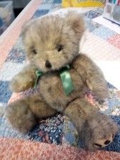 First  Main Brown Bear Named Benjamin 12" with a Green Bow New with tag